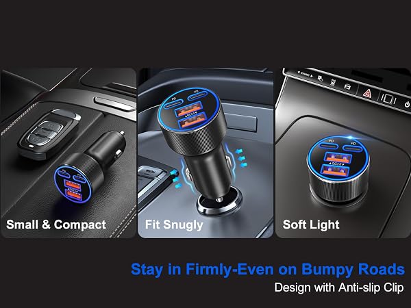 multi port car charger black