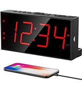 PPLEE Alarm Clock for Bedroom, Large Number Digital Clock with Dimmer for Living Room, Dual Alarm...