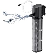 FREESEA Aquarium Fish Tank Filter: 20W 400GPH Internal Power Filter 3-Stage Filtration for 75-150...