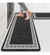 KIMODE Anti Fatigue Kitchen Mats 17"x47"+17"x29", Farmhouse Kitchen Rugs Sets of 2, Cushioned Non...