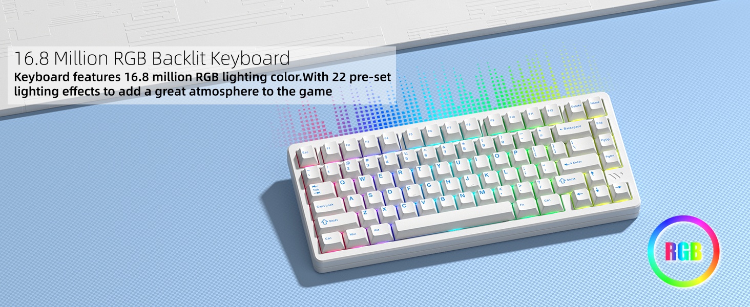 Keyboard 75%, Wireless Custom Mechanical Keyboard Rapid Trigger Hall Effect Magnetic Switch