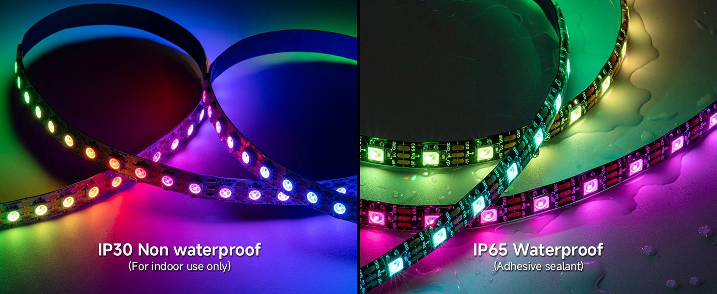 16.4FT 60Pixels/m 300Pixels Flexible Dream Color IP30 for Bedroom DIY Projects DC5V