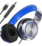 INFURTURE USB C(Type C) Wired Headphones with Mic & Volume Control, Only 191g Lightweight Foldabl...