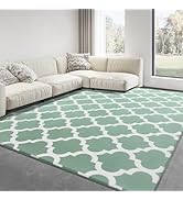 Morroccan Modern Area Rug for Living Room Bedroom, 4x6 ft Low Pile Shag Geometric Bedroom Area Ru...