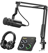 MAONO USB Audio Interface Bundle: Interface with XLR Microphone Headphone 24-bit/192kHz LOOPBACK ...