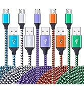 AILKIN Micro USB Cable, 5-Pack 6ft High Speed Nylon Braided Android Charging Cables for Samsung G...