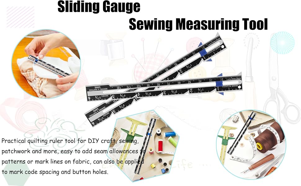 Sliding Gauge Measuring Sewing Tool