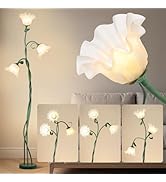 WERFOP Decorative LED Floor Lamp - Retirement Gift for Woman, 3 Color Temperatures Flower Tall St...