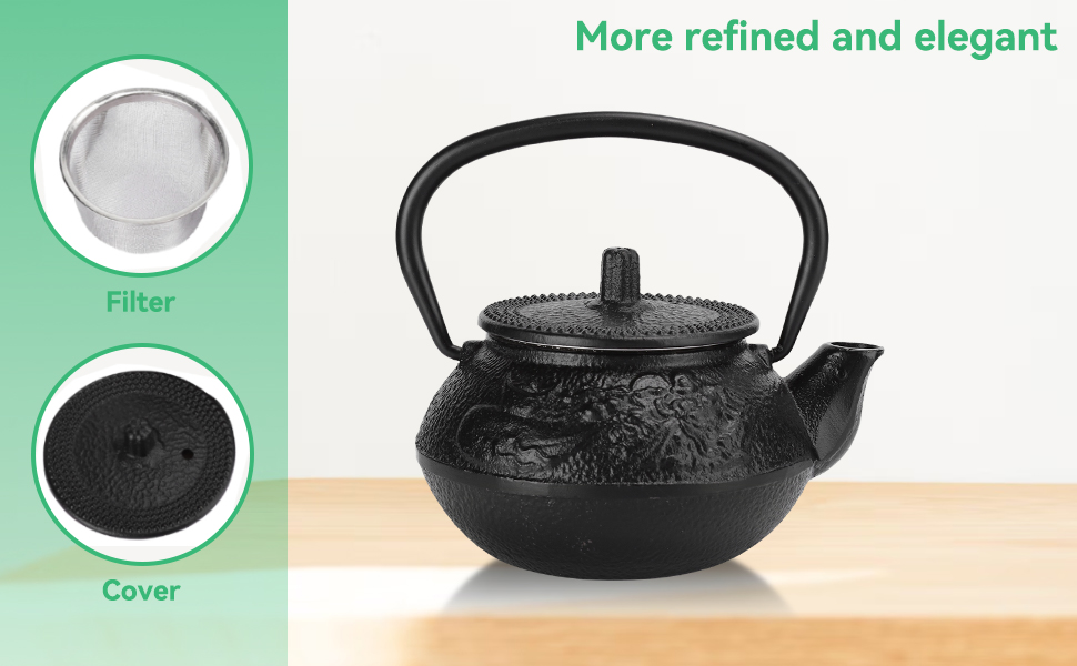 Black Tea Kettle Cast Iron Kettle For Wood Stove Tea Pot With Infusion Cast Iron Kettle