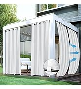 HolidayIdeas Gazebo Curtains Outdoor Waterproof 4 Panels-Windproof Weatherproof Privacy White Cur...