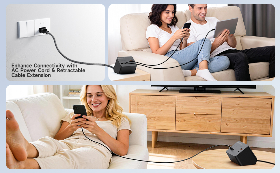 Retractable Charger Station type c