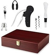 TRUE Wine Tools Boxed Kit with Lever Corkscrew Foil Cutter, Chrome Bottle, Aerator Pourer, 2 Worm...