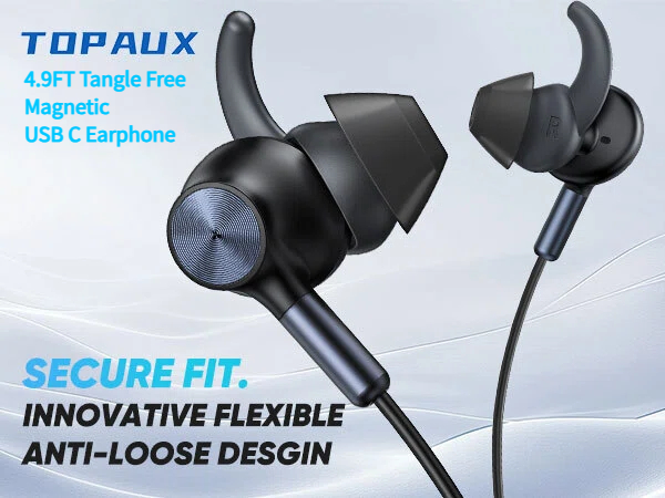 Wired Earbuds USB C Earphone Noise Canceling In-Ear Headphone with Mic for iPhone 16e 16 15