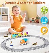 Electric Train Set for Toddlers, Realistic Steam Train Toys with Lights &amp; Music for Kids, Magneti...