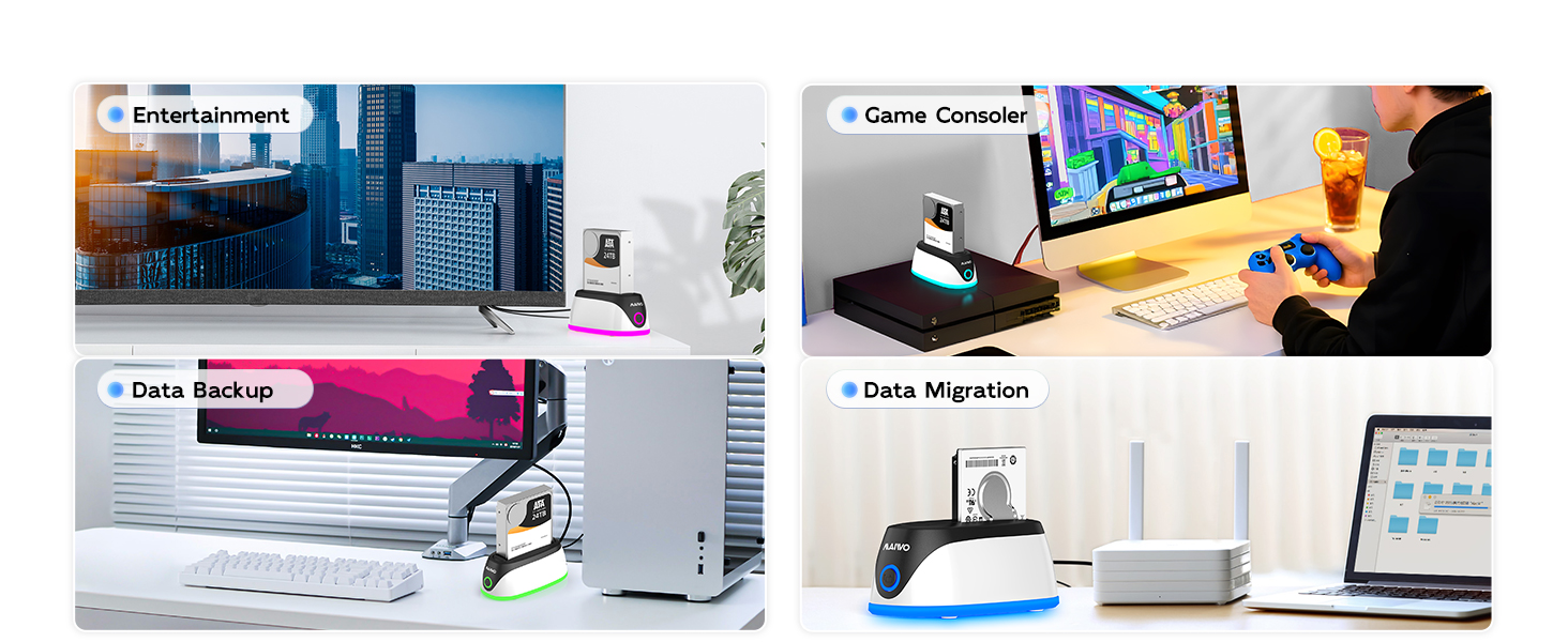 2.5 3.5 inch hdd ssd case drive bay hard drive dock rgb light dockcase hard disk docing station