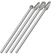 Sworker 4Pcs Long Carbide Burr Set 1/4" Shank Total L 6.1" Die Grinder Bits Rotary Rasp Attachmen...