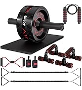Readaeer Ab Roller Wheel, Ab Exercise Wheels Kit with Ab Roller, Resistance Bands, Knee Mat, Jump...