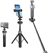 XIXAN Mini Extendable Selfie Stick Tripod Stand with Adjustable Clamp for Action Camera, Pocket C...