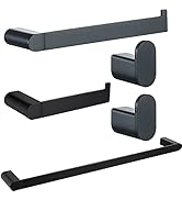 RANDOM 5 Piece Bathroom Hardware Set Matte Black Towel Bar Set Include 9.8/23.6 Inch Towel Bar To...