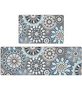 Pauwer Boho Kitchen Rugs Set of 2 Anti Fatigue Mats for Kitchen Floor Cushioned Kitchen Rugs and ...