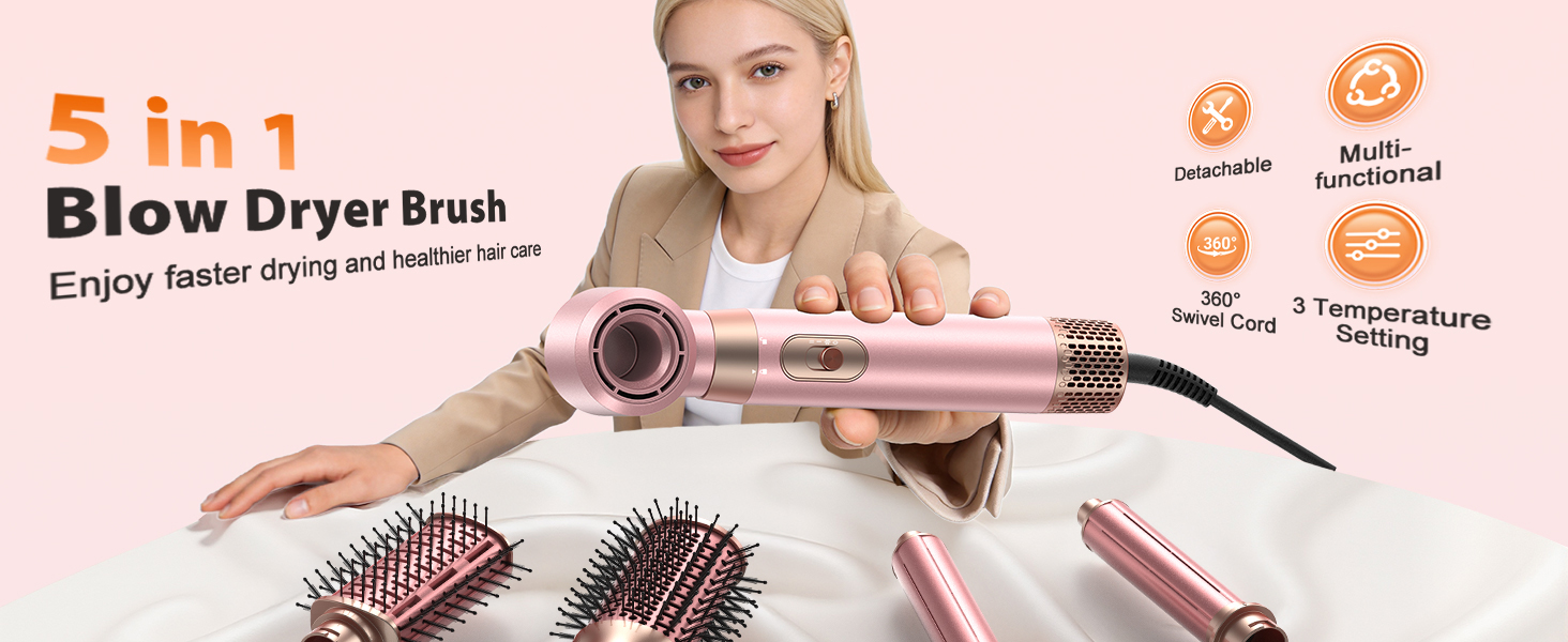 5 IN 1 hair dryer brush