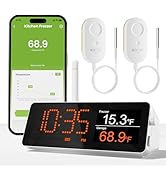 MOCREO WiFi Remote Thermometer Freezer Alarm, 1/3 Mile Long Range, with IP67 Waterproof Probe, Ap...