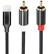 [Apple MFi Certified] Lightning to RCA Cable Audio Aux Adapter,2-Male Y Splitter Aux Cord Compati...
