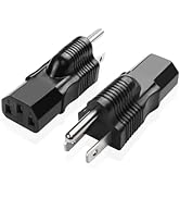 JSADZKJ NEMA 5-15P to IEC320 C13 Power Adapter,NEMA 5-15P Male Plug to C13 Female Receptacle Conn...