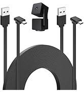 delilyn 2Pack 25FT/7.5M Power Extension Cable Compatible with WYZE Cam Pan V3, 90 Degree Micro US...