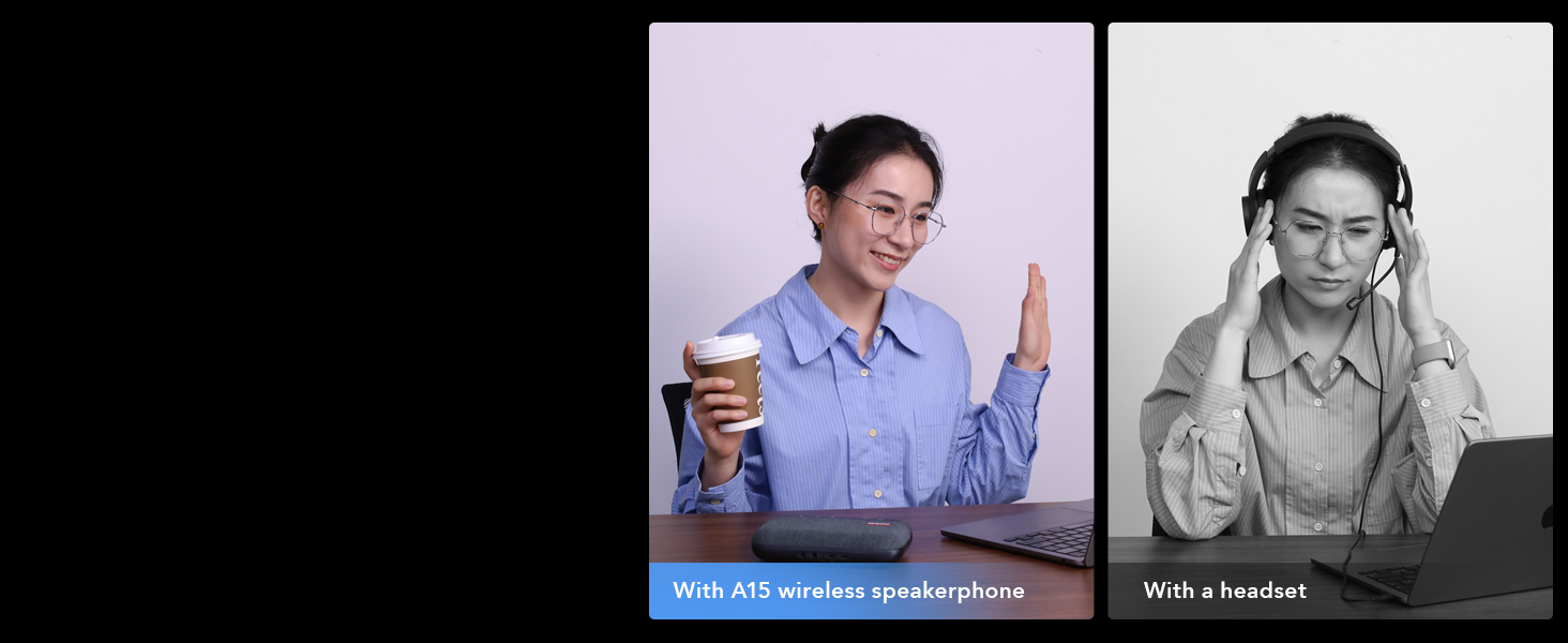 A15 Bluetooth Conference Speaker and Microphone, 360° 10ft Voice Pickup w/Noise Reduction