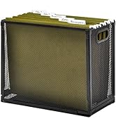 EASEPRES Desk Hanging File Organizer Mesh Metal Letter-Size Desktop File Holder Box for Filing Fo...
