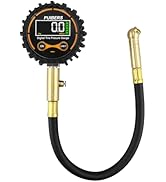 PUIBERS Digital Tire Pressure Gauge,200 PSI with Full-Color LED Display &amp; Flexible Hose for Cars,...