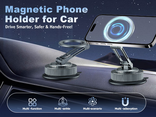 Magnetic Phone Holder for Car – Drive smarter, safer, and hands-free.