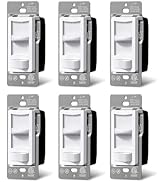 BESTTEN 6 Pack Super Slim Digital Dimmer Switch, Single-Pole or 3-Way, Dimmable Light Switch for ...