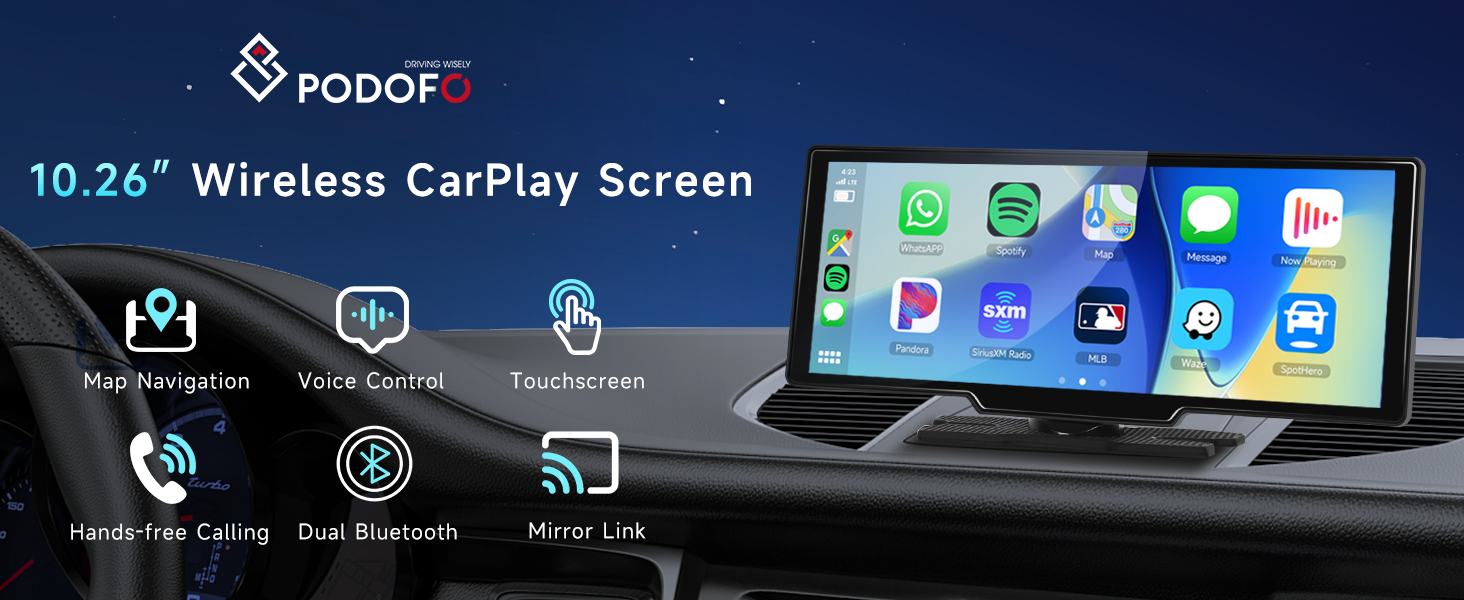 Portable Car Stereo Wireless Carplay/Android Auto
