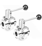 U.S. Solid 1 Inch Tri Clamp Sanitary Butterfly Valve with Pull Handle Stainless Steel 304 Tri Cla...