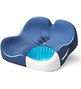 HUANUO Ergonomic Seat Cushion, Memory Foam Cooling Gel Office Chair Cushion for Hip Support, Tail...
