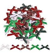 Choicbaby 50 PCS Mini Christmas Bows 1.8 * 1.4" Small Satin Ribbon Wrapping Bows Ornaments for DI...