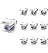 VCE Coax Keystone Jack Insert 10-Pack, 3GHz Coaxial Cable Connector, F-Type RG6 Cable Extender Fe...