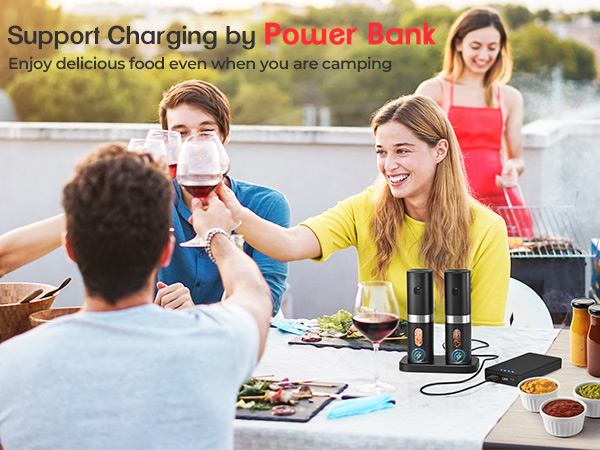 Electric Salt and Pepper Grinder Set