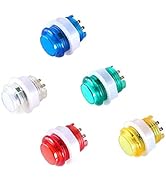 EG STARTS 5 Piece 24mm Full Color LED Illuminated Push Button Built-in Switch 5V Buttons for Arca...