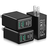 3Pack USB C Fast Charger Block, 40W 4-Port USB C Wall Charger, PD+QC Power Adapter Multiport USBC...