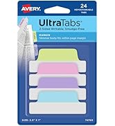 Avery Margin Ultra Tabs, 24 Repositionable Sticky Tabs, 2.5