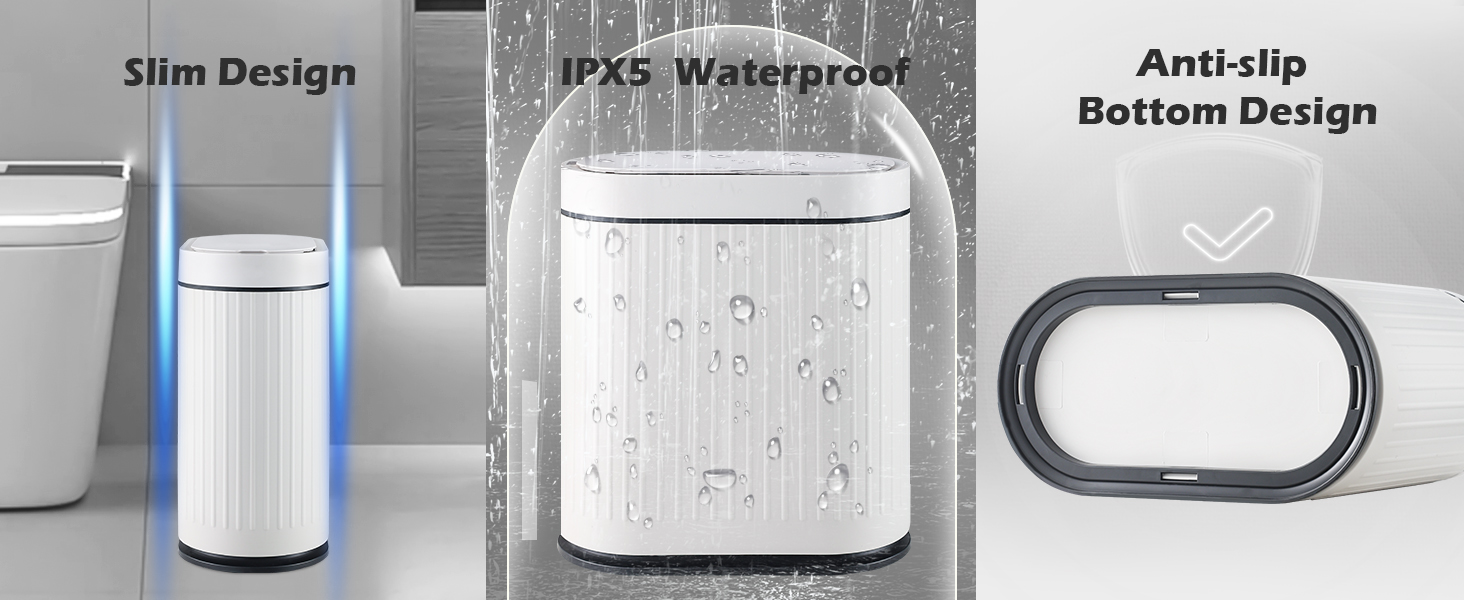 bathroom trash can with lid