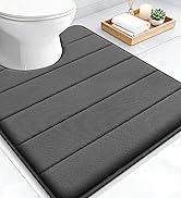 OLANLY Memory Foam Toilet Rugs U Shaped 24x20, Super Soft Absorbent Contour Bath Rugs, Quick Dry,...