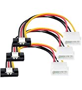 4 Pin Molex to SATA Power Cable, Molex IDE 4-pin Male to Sata 15-pin Female Power Cable Adapter w...