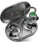 Wireless Earbuds Sport, 2025 Bluetooth 5.4 Headphones 3D Bass Hi-Fi Stereo Over Ear Buds, 60H ENC...