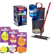 O-Cedar Punch Fruit-Shaped Scrub Sponge Pack (3 Count) + H2prO Flat Mop System – Flexible, Multi-...
