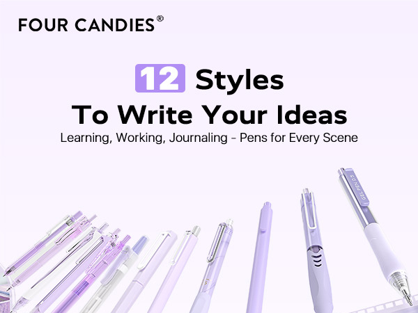 Four Candies 12Pack Pastel Gel Ink Pen Set