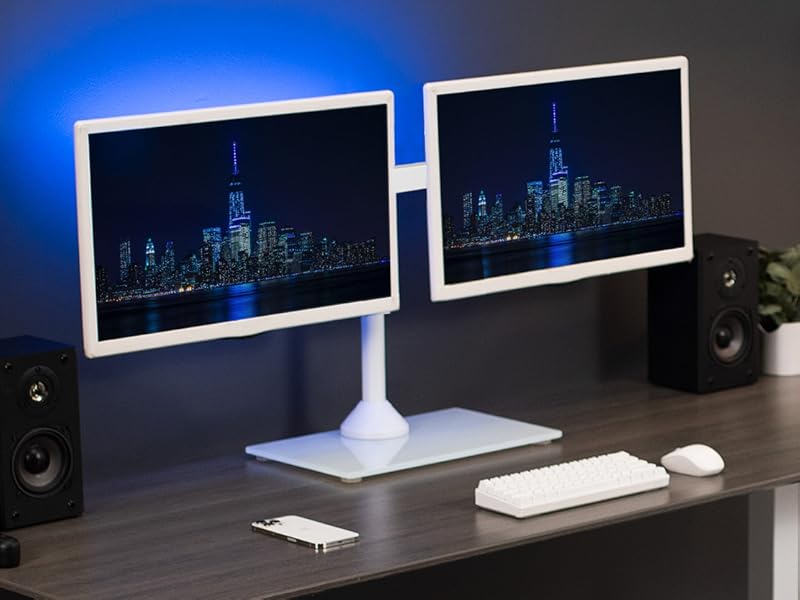 Dual Monitor Stand w/ Glass Base